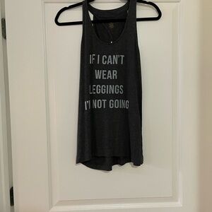GAIAM Gray Tank Top with Fun Slogan - Size S
